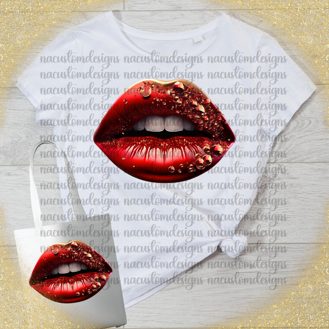 Red & Gold Lips (Digital)