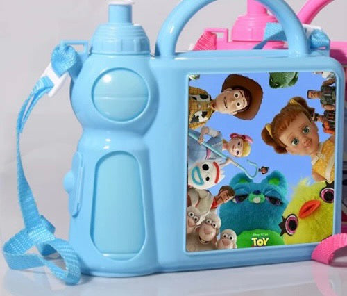Kids lunch box w/ carrying strap and water bottle