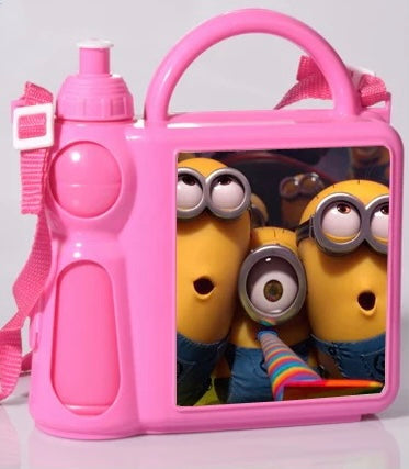 Kids lunch box w/ carrying strap and water bottle